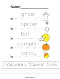 Halloween Scissor Skills Worksheet