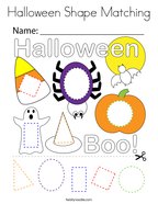 Halloween Shape Matching Coloring Page