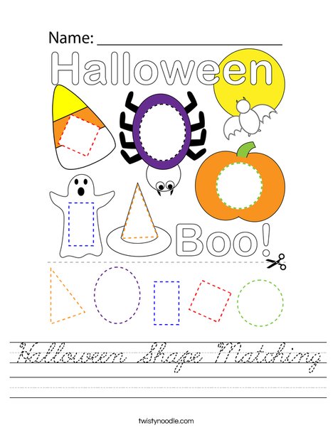 Halloween Shape Matching Worksheet