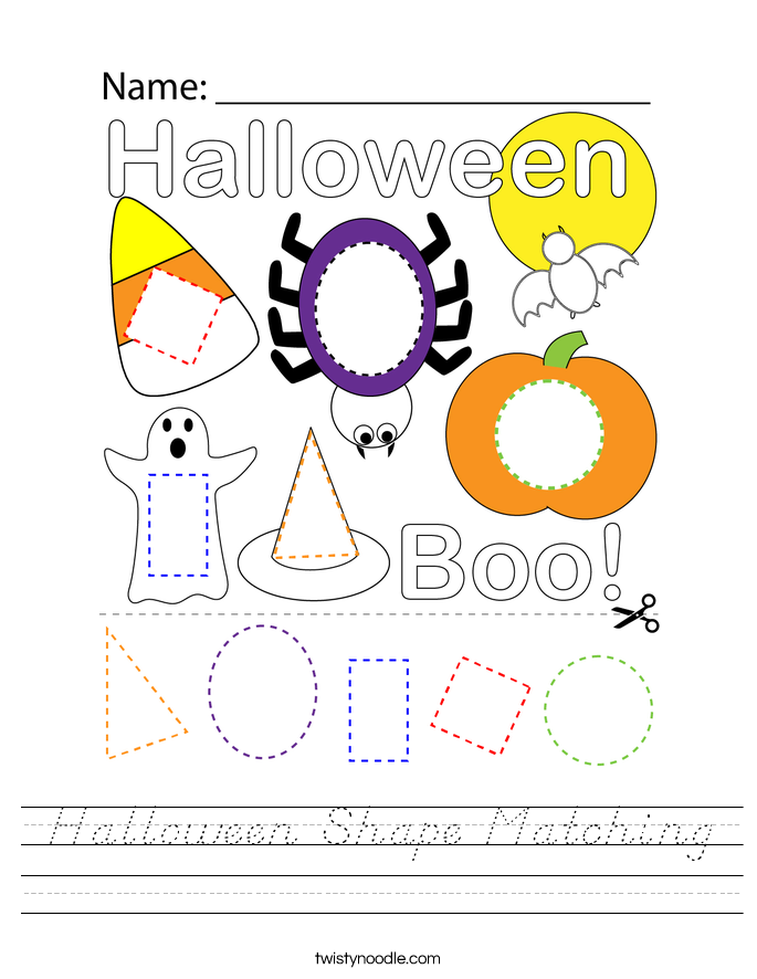 Halloween Shape Matching Worksheet
