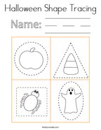 Halloween Shape Tracing Coloring Page