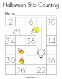 Halloween Skip Counting Coloring Page