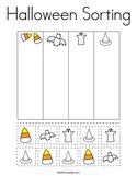 Halloween Sorting Coloring Page