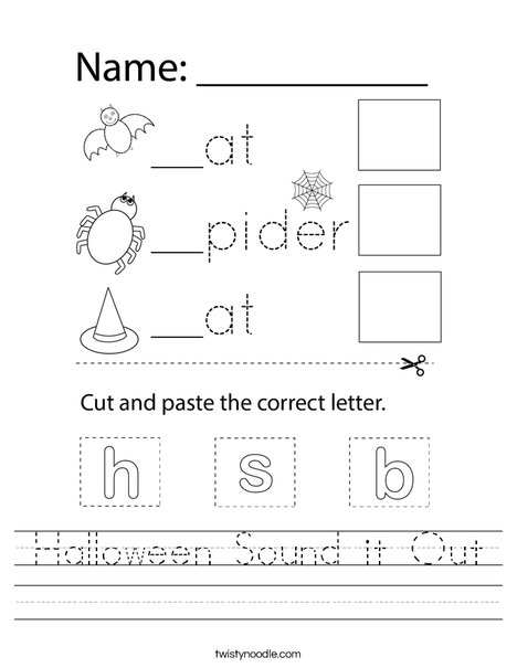 Halloween Sound it Out Worksheet