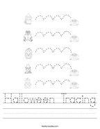 Halloween Tracing Handwriting Sheet