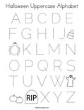 Halloween Uppercase Alphabet Coloring Page