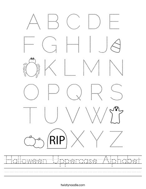 Halloween Uppercase Alphabet Worksheet