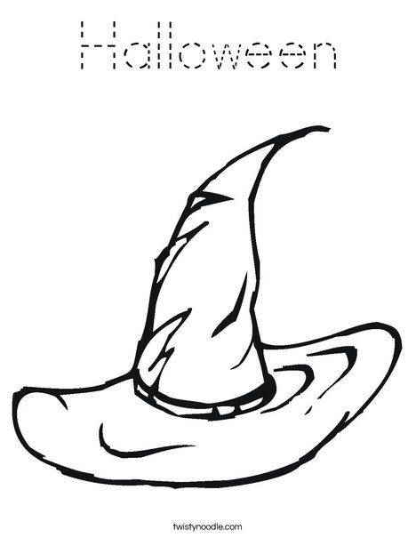 Halloween Witches Hat Coloring Page