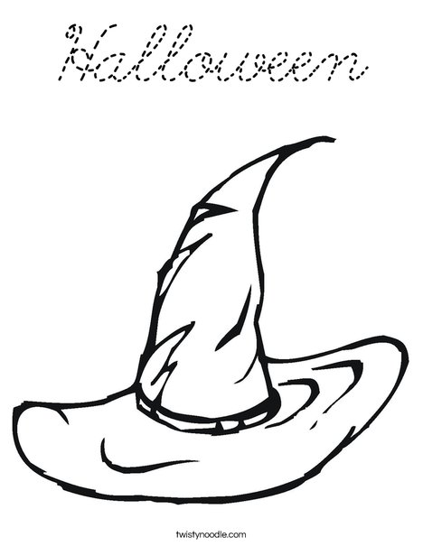 Halloween Witches Hat Coloring Page