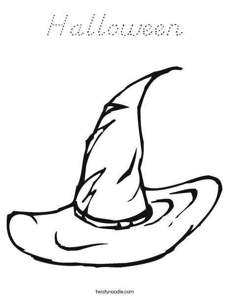 Halloween Witches Hat Coloring Page