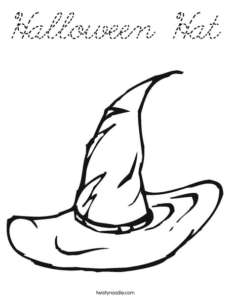 Halloween Witches Hat Coloring Page