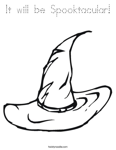Halloween Witches Hat Coloring Page
