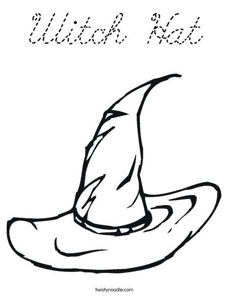 Halloween Witches Hat Coloring Page