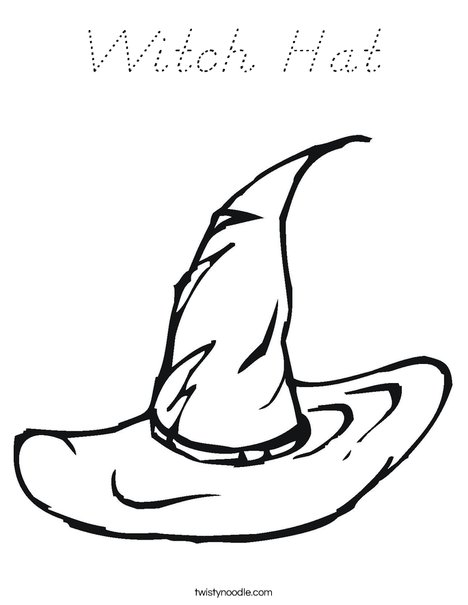Halloween Witches Hat Coloring Page