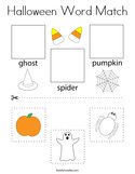 Halloween Word Match Coloring Page