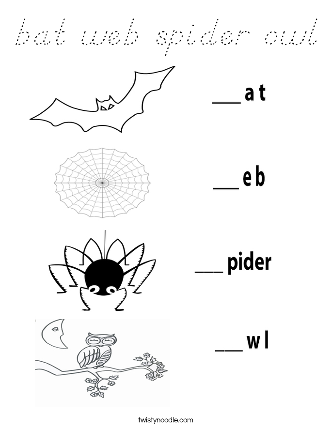bat web spider owl Coloring Page
