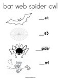 bat web spider owlColoring Page