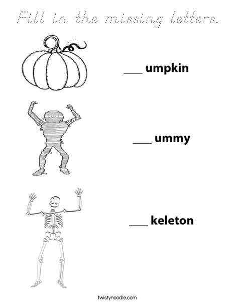 Pumpkin Mummy Skeleton Coloring Page