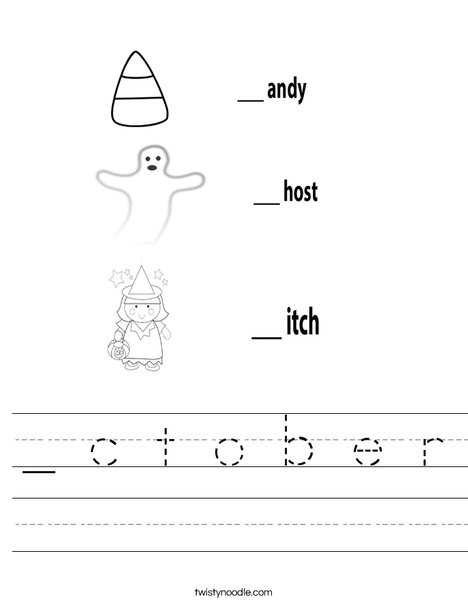 Candy Ghost Witch Worksheet