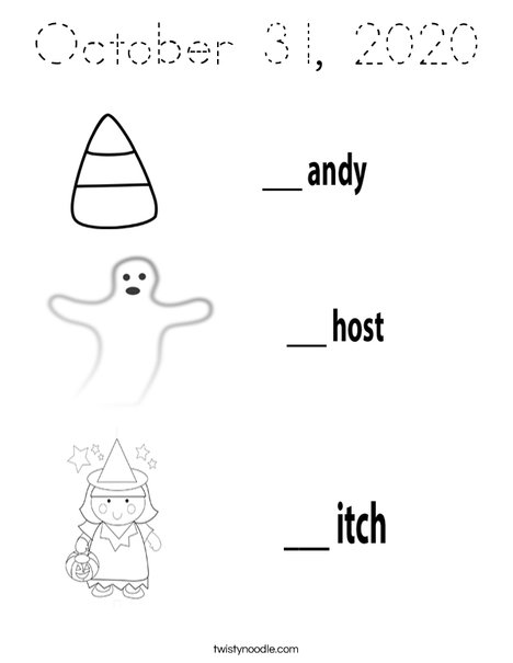 Candy Ghost Witch Coloring Page