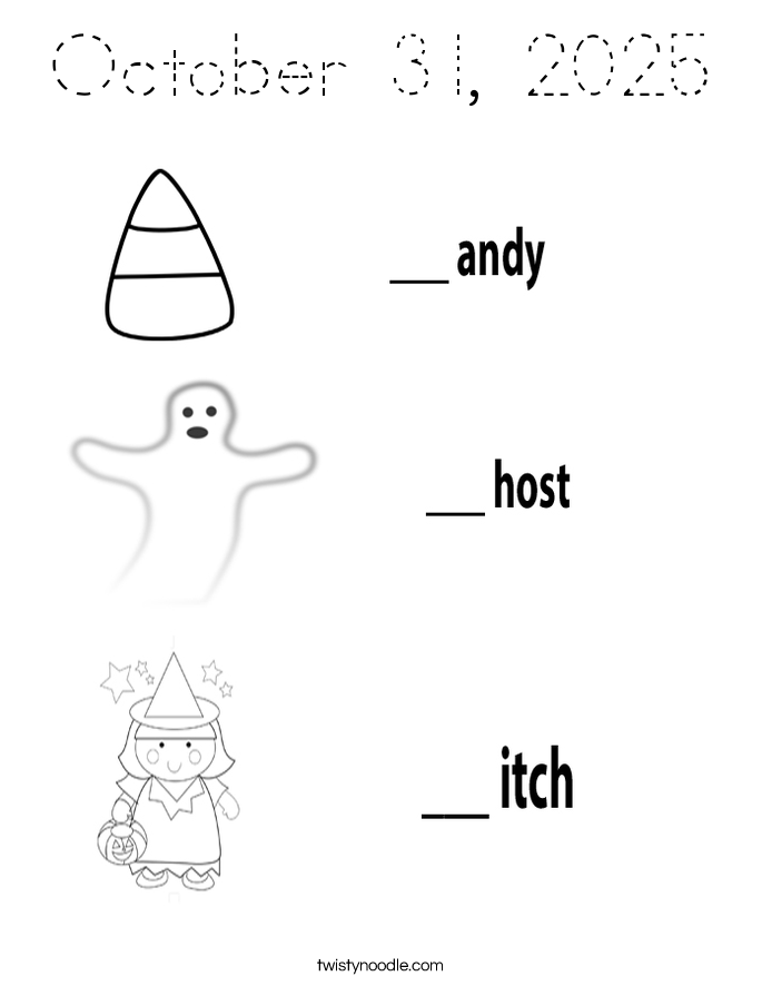 October 31, 2025 Coloring Page