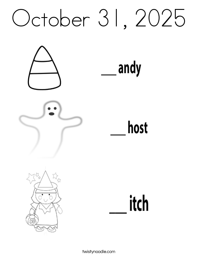 October 31, 2025 Coloring Page
