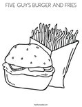 FIVE GUY'S BURGER AND FRIES Coloring Page
