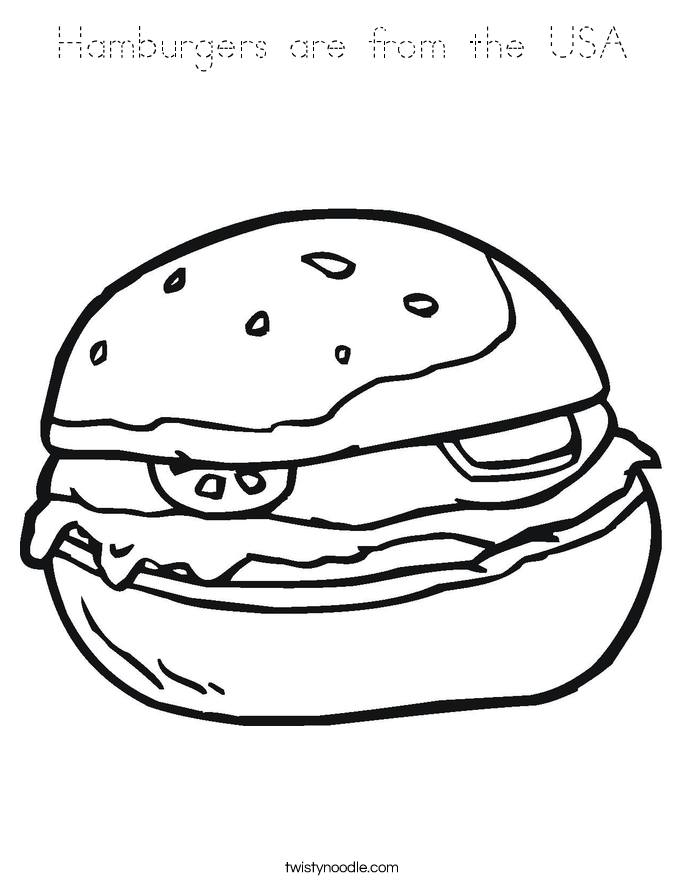 Hamburgers are from the USA Coloring Page