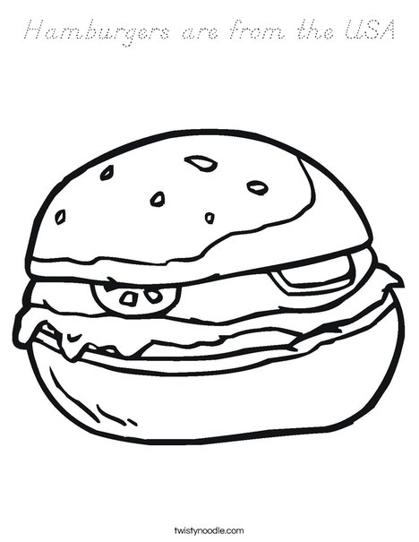 Hamburger Coloring Page