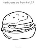 Hamburgers are from the USA Coloring Page