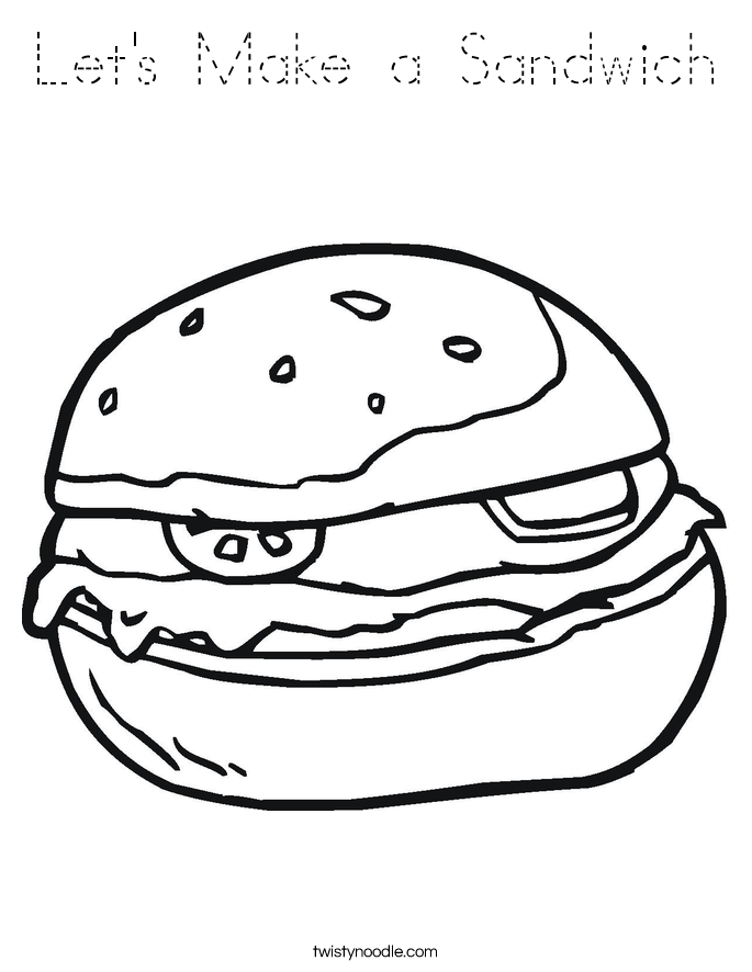Let's Make a Sandwich Coloring Page