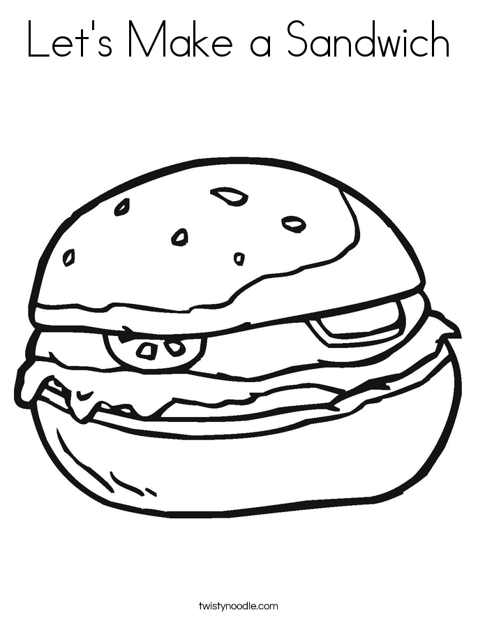 Let's Make a Sandwich Coloring Page