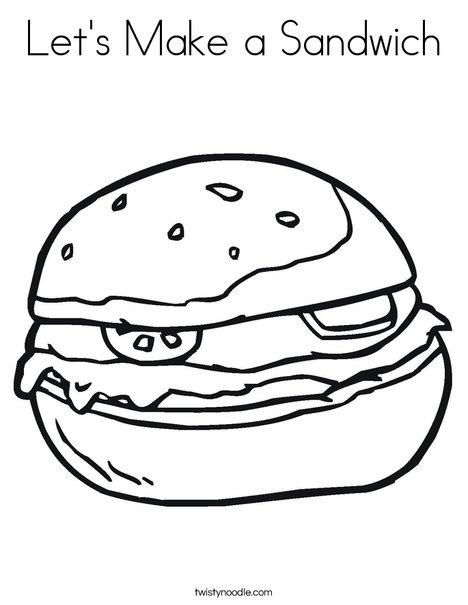 Hamburger Coloring Page