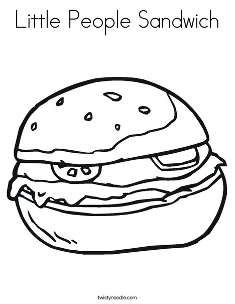 Hamburger Coloring Page