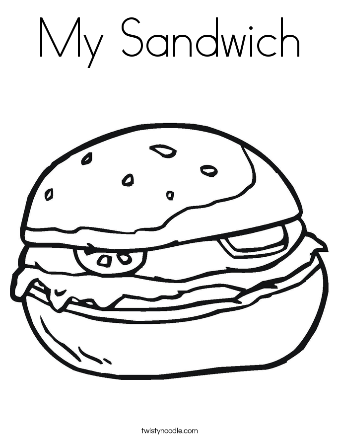 My Sandwich Coloring Page - Twisty Noodle