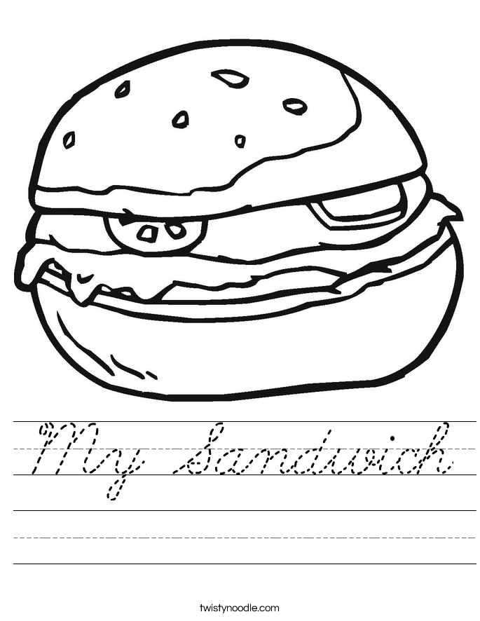 My Sandwich Worksheet
