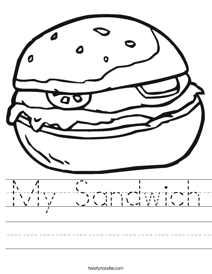 My Sandwich Worksheet