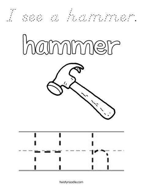 Hammer starts with H! Coloring Page