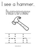 I see a hammer. Coloring Page