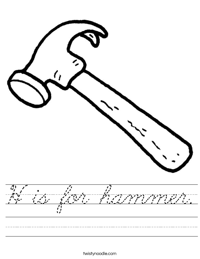 H is for hammer. Worksheet