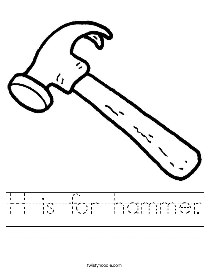 H is for hammer. Worksheet