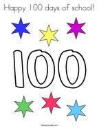 Happy 100 days of school Coloring Page