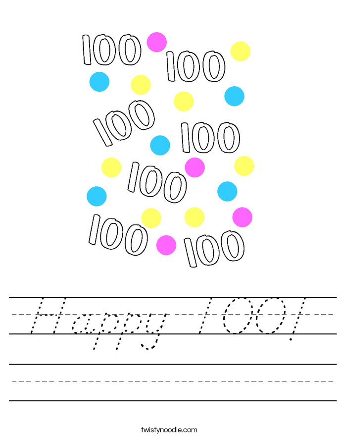 Happy 100! Worksheet