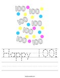 Happy 100! Worksheet