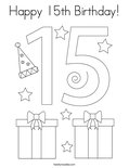 Happy 15th Birthday! Coloring Page