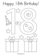 Happy 18th Birthday Coloring Page