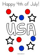 Happy 4th of July Coloring Page