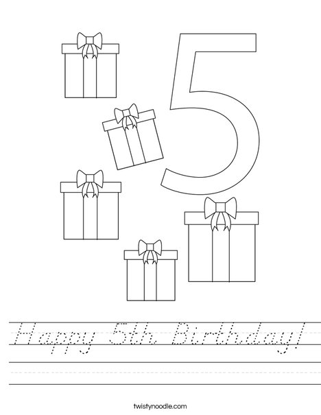 Happy 5th Birthday! Worksheet