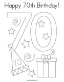 Happy 70th Birthday Coloring Page