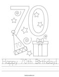 Happy 70th Birthday! Worksheet